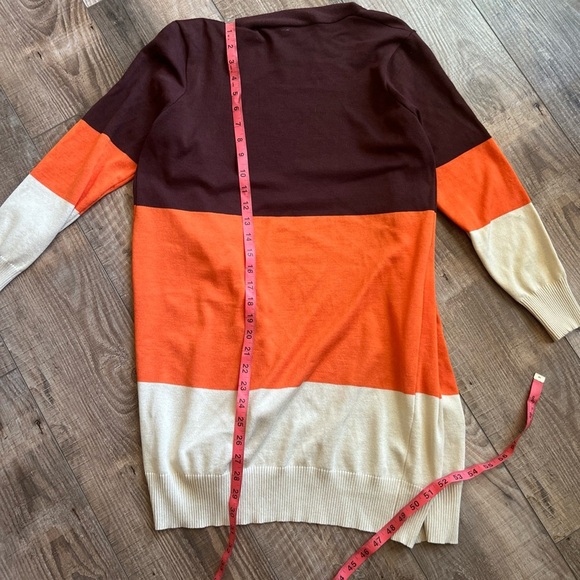 Brown and Orange Knit Cardigan Sweater - Picture 4 of 4